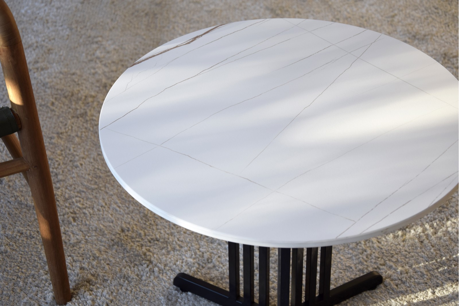 SIDE TABLE N.06 METAL STONE WHITE