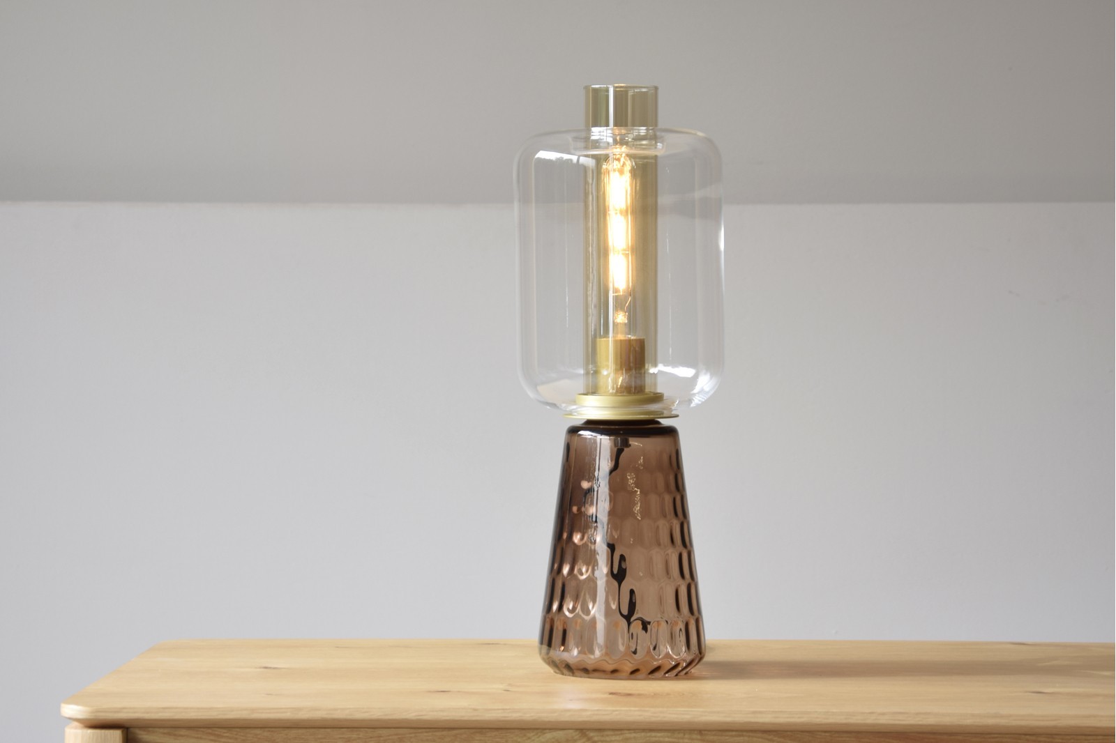 TABLE LAMP COLLECTION CANDIL. AMBER GLASS. LED