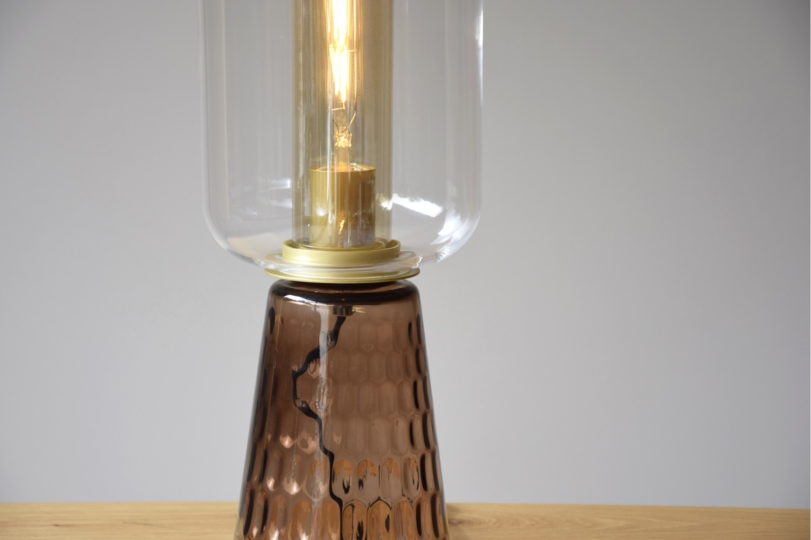 TABLE LAMP COLLECTION CANDIL. AMBER GLASS. LED