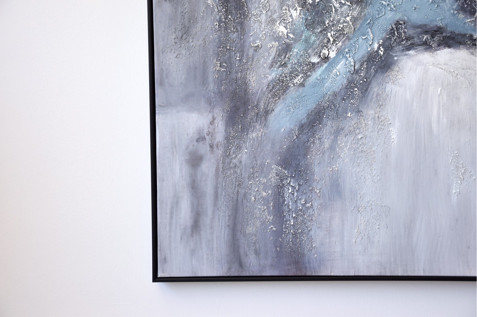 ABSTRACT PAINTING SNOW WITH FRAME