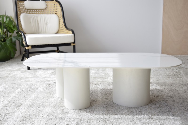 NORD TABLE BASSE . BLANC GRIS