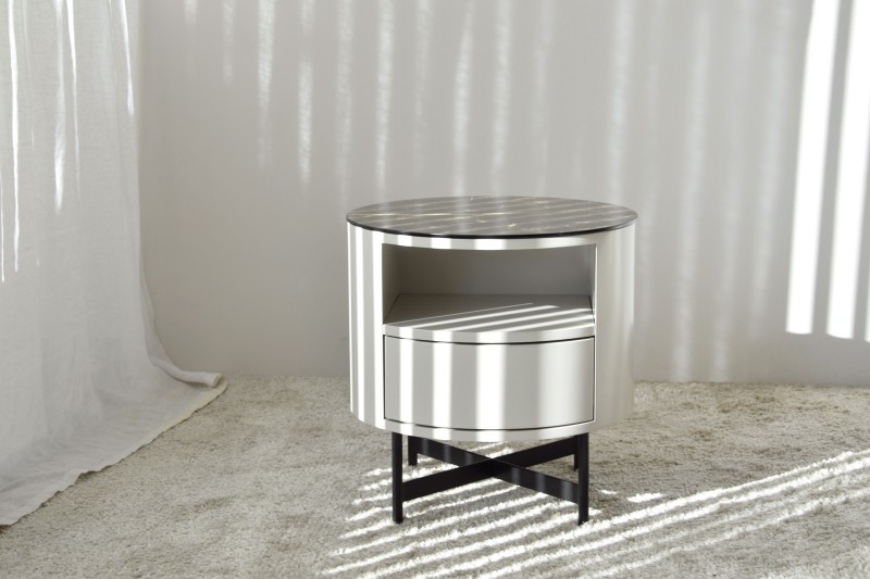 SIDE TABLE N.55. CERAMIC MARBLE. GREY