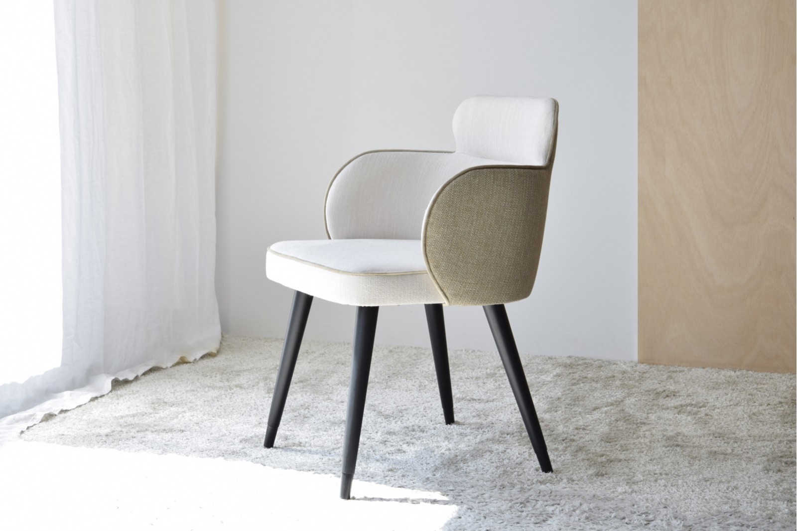 SET 2 DINING CHAIRS OSLO.BEIGE NATURAL