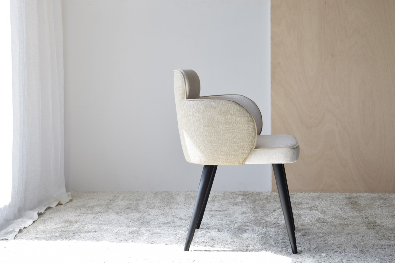 SET 2 DINING CHAIRS OSLO.BEIGE NATURAL