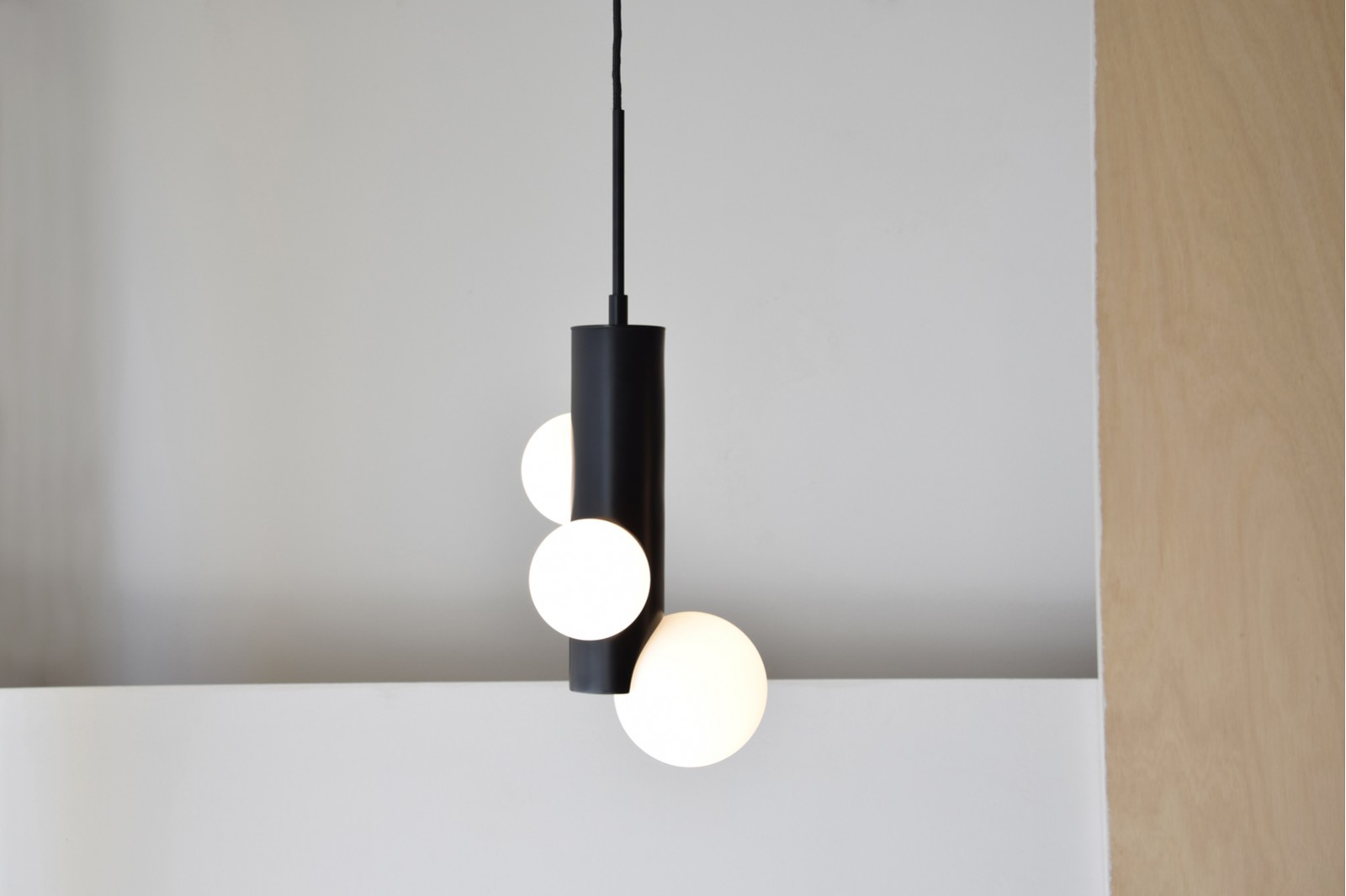 POMPA COLLECTION: GLASS AND BLACK METAL CEILING LIGHTS