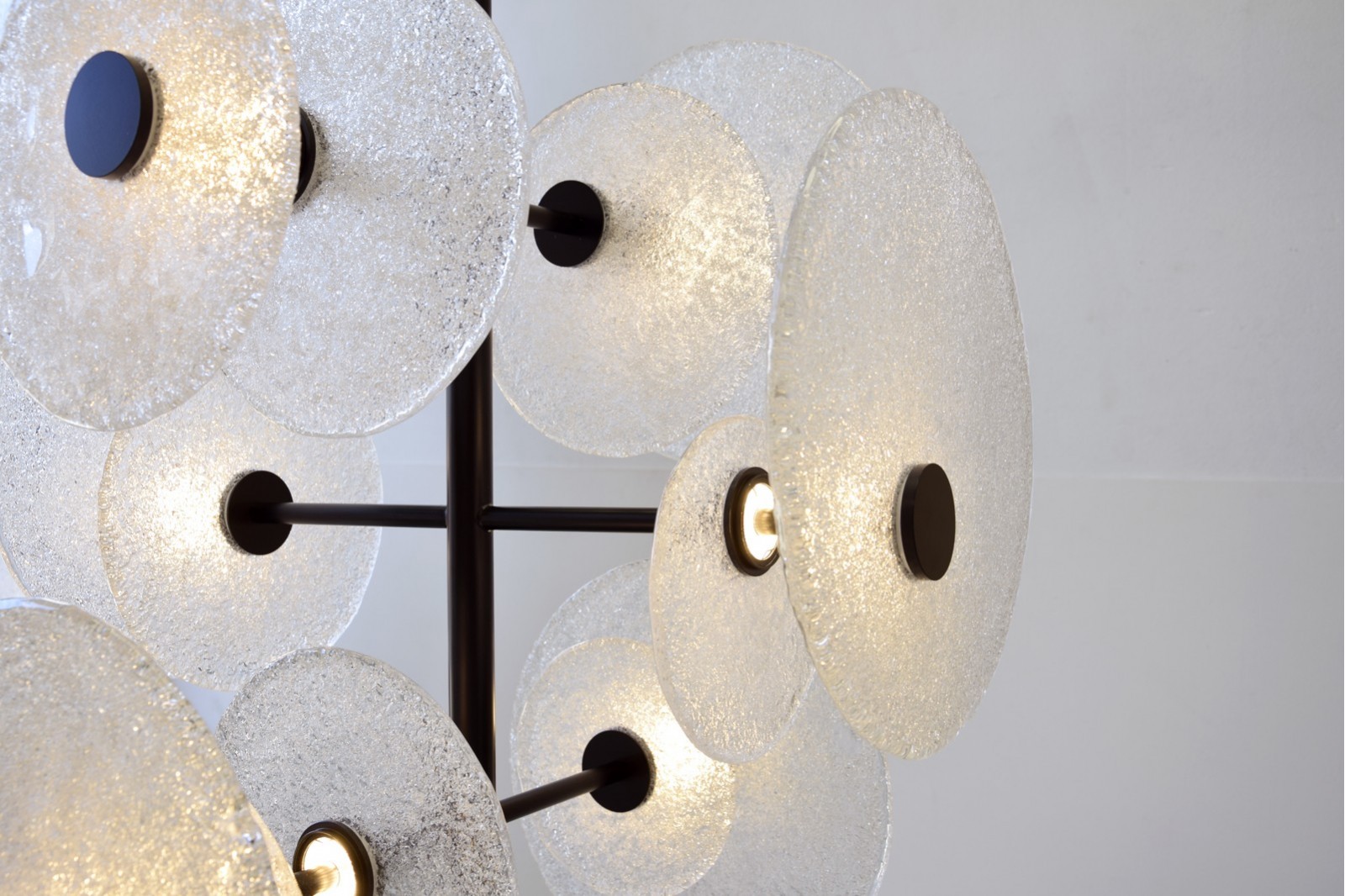 CEILING LAMP "DISCOS". GLASS AND METAL.LED