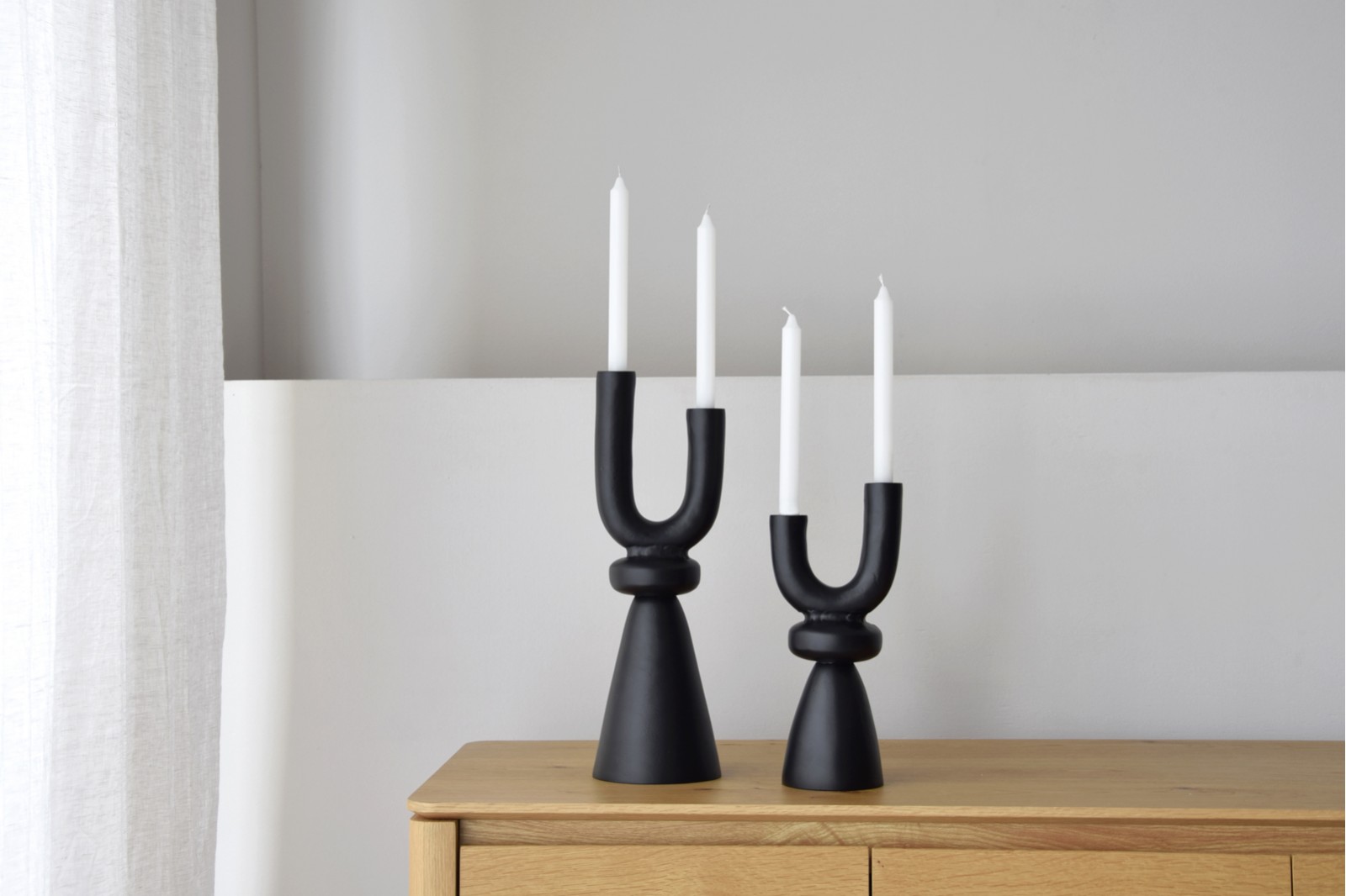 DUO COLLECTION: BLACK METAL CANDLEHOLDERS