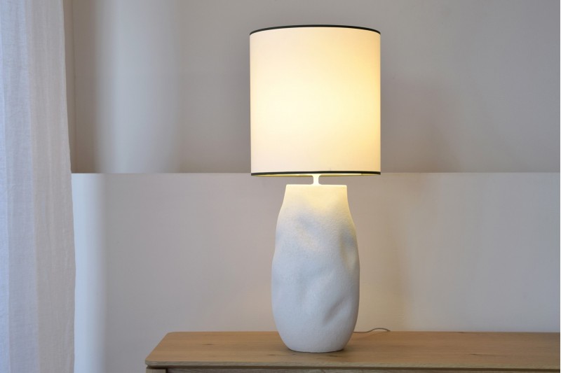 CERAMIC TABLE LAMP PAPER WITH SHADE