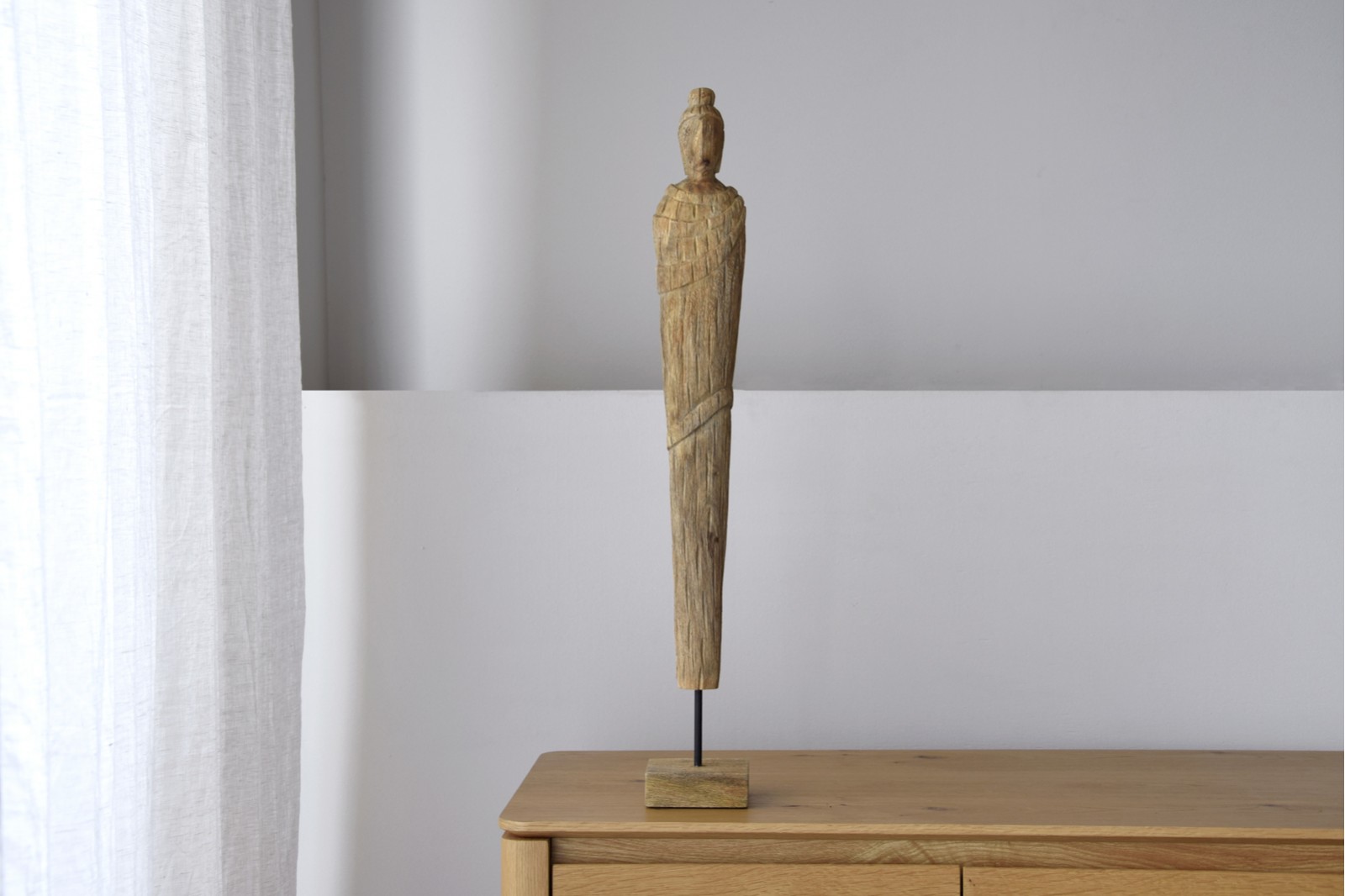 MONK COLLECTION: NATURAL WOOD FIGURE BLACK