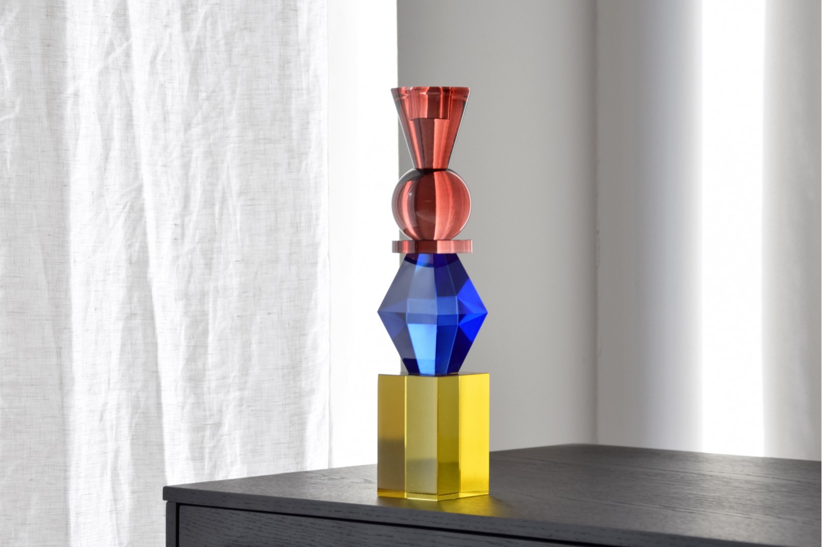 SHAPES COLLECTION: COLOURED GLASS CANDELHOLDER