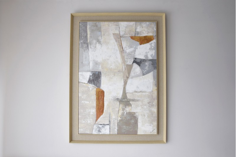 ABSTRACT PAINTING OCHRES N2 . LINEN FRAME