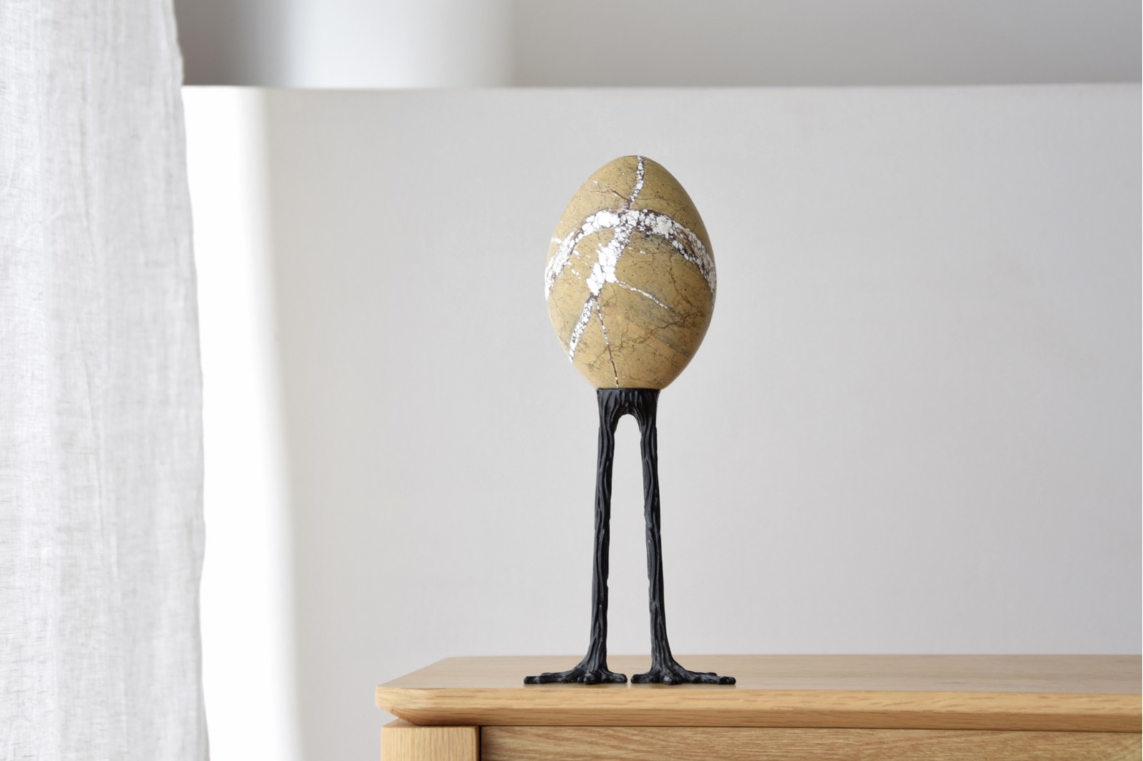 EGG COLLECTION: MARBLE AND METAL SCULPTURE