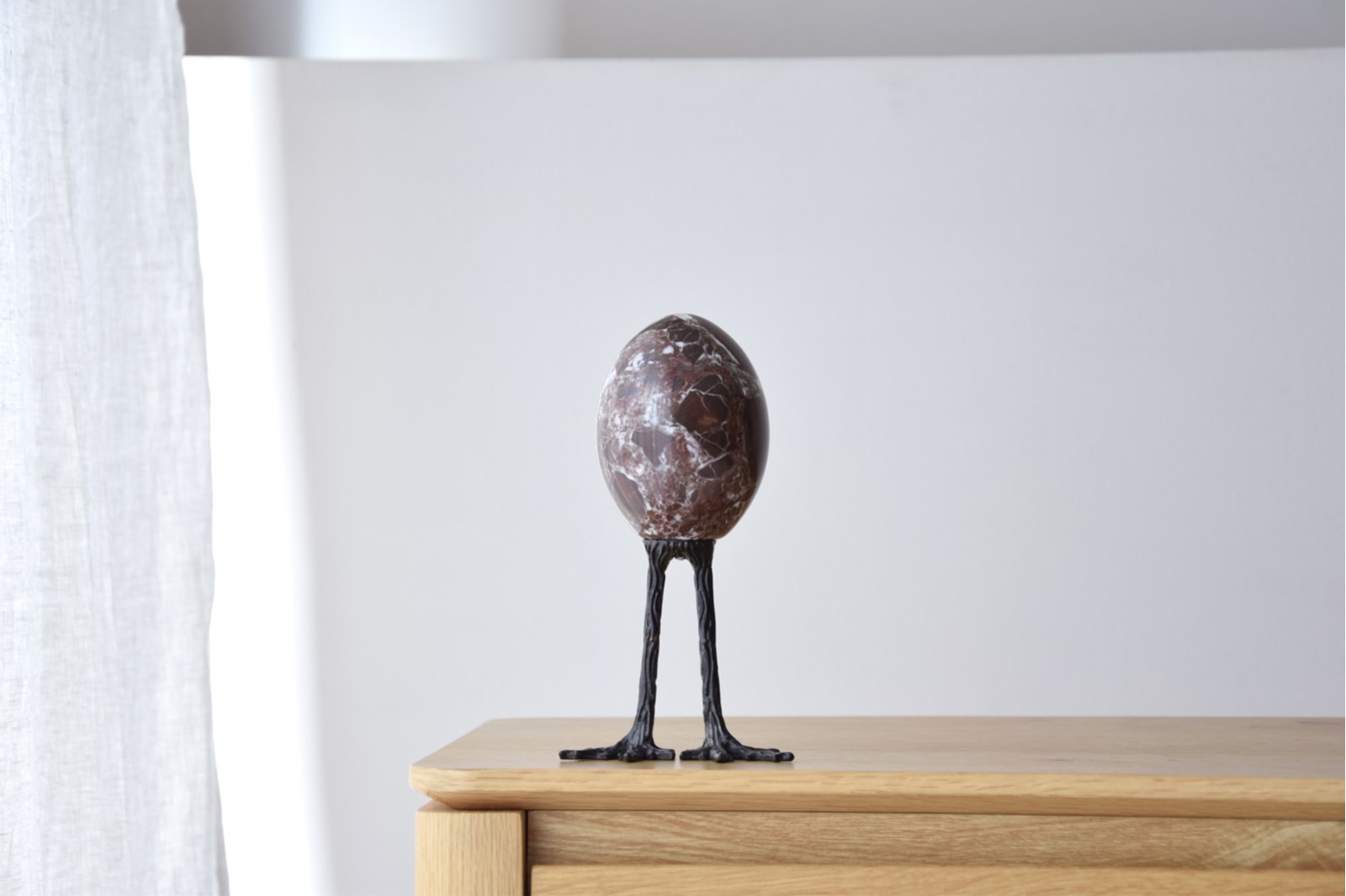 EGG COLLECTION: MARBLE AND METAL SCULPTURE