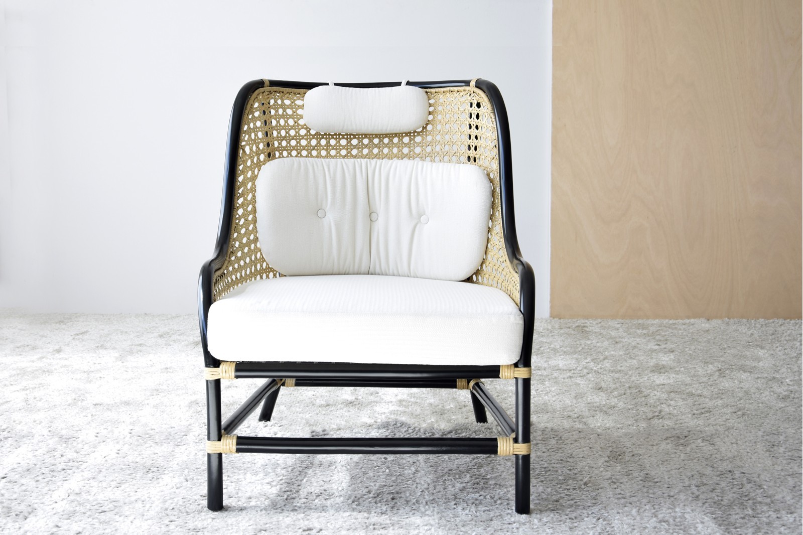 CHAISE ELENA EN ROTIN AVEC COUSSIN