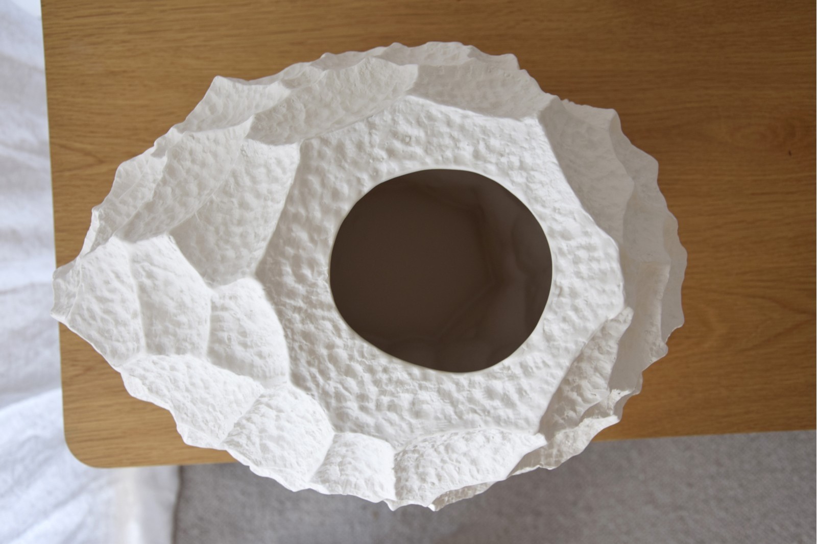 JARRÓN CERÁMICA LUNAR XL. BLANCO. BAJO