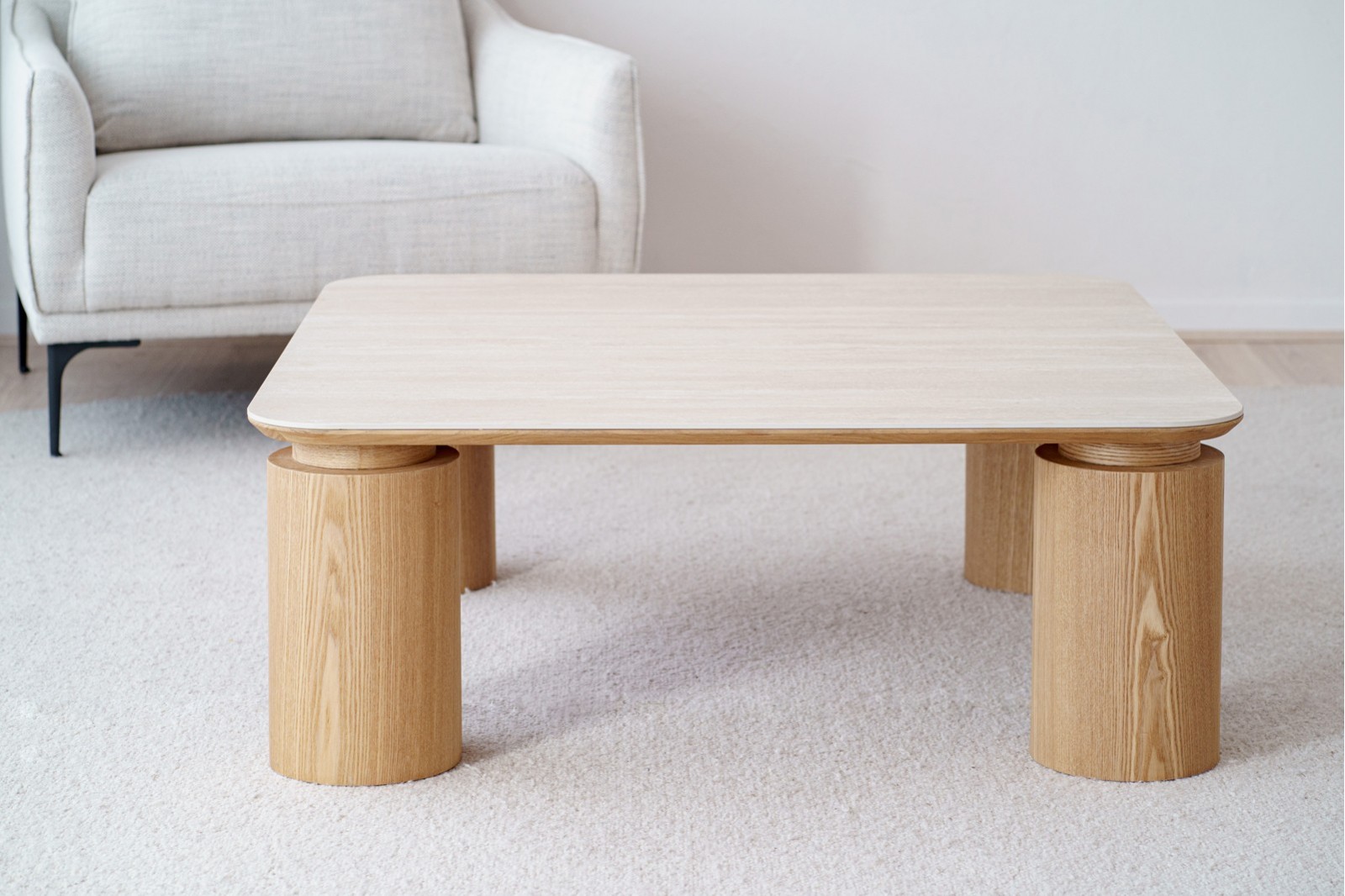 COFFEE TABLE LINE. CERAMIC TOP AND ASH