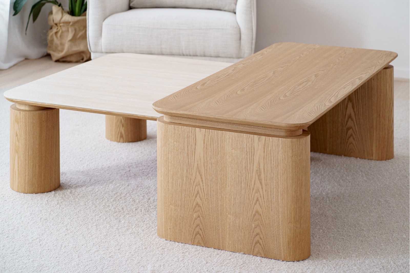 COFFEE TABLE LINE. NATURAL ASH