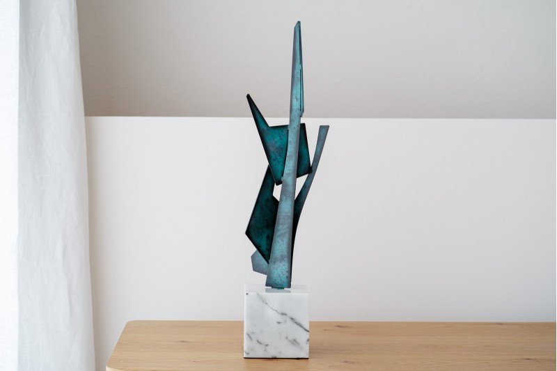 ESCULTURA ABSTRACCIÓN N2. VERDE Y AZUL