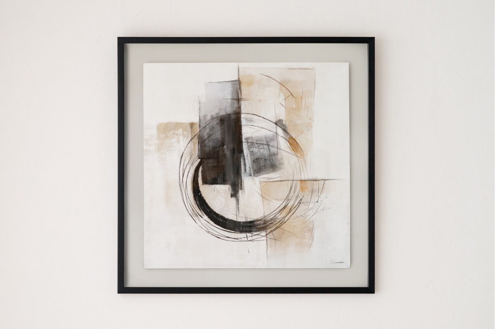 TABLEAU ABSTRATIF CERCLE N1. SAND BLACK