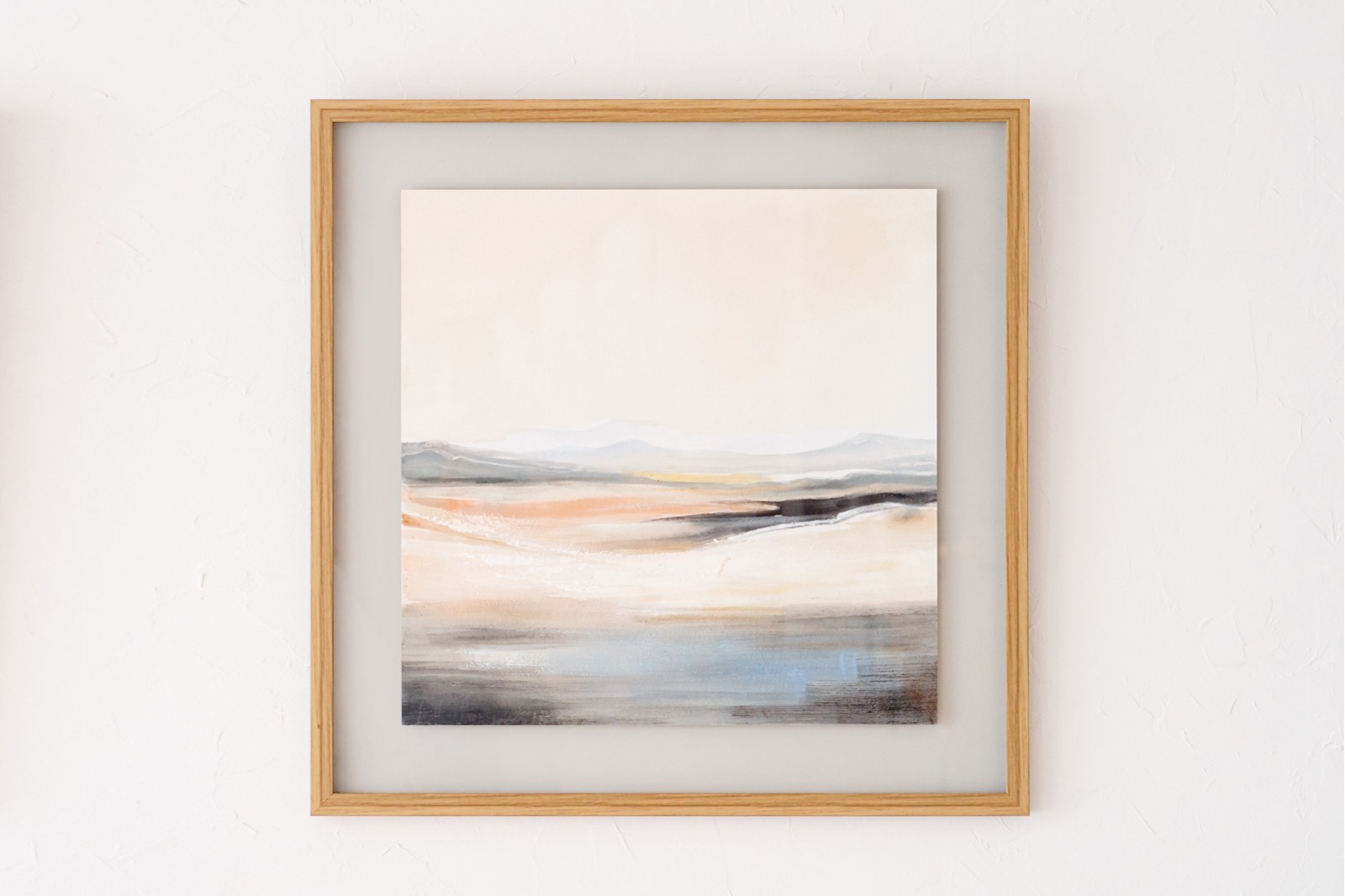 TABLEAU ABSTRAITE HORIZON N1. COULEUR GRIS OCRE