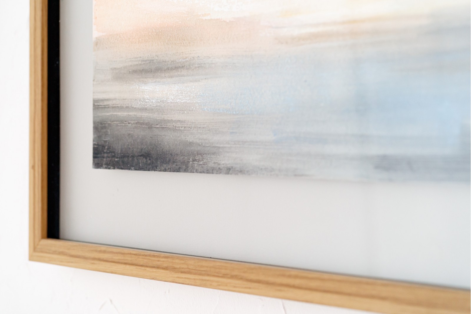 ABSTRACT PAINTING HORIZON N1. GREY OCHRE COLOR