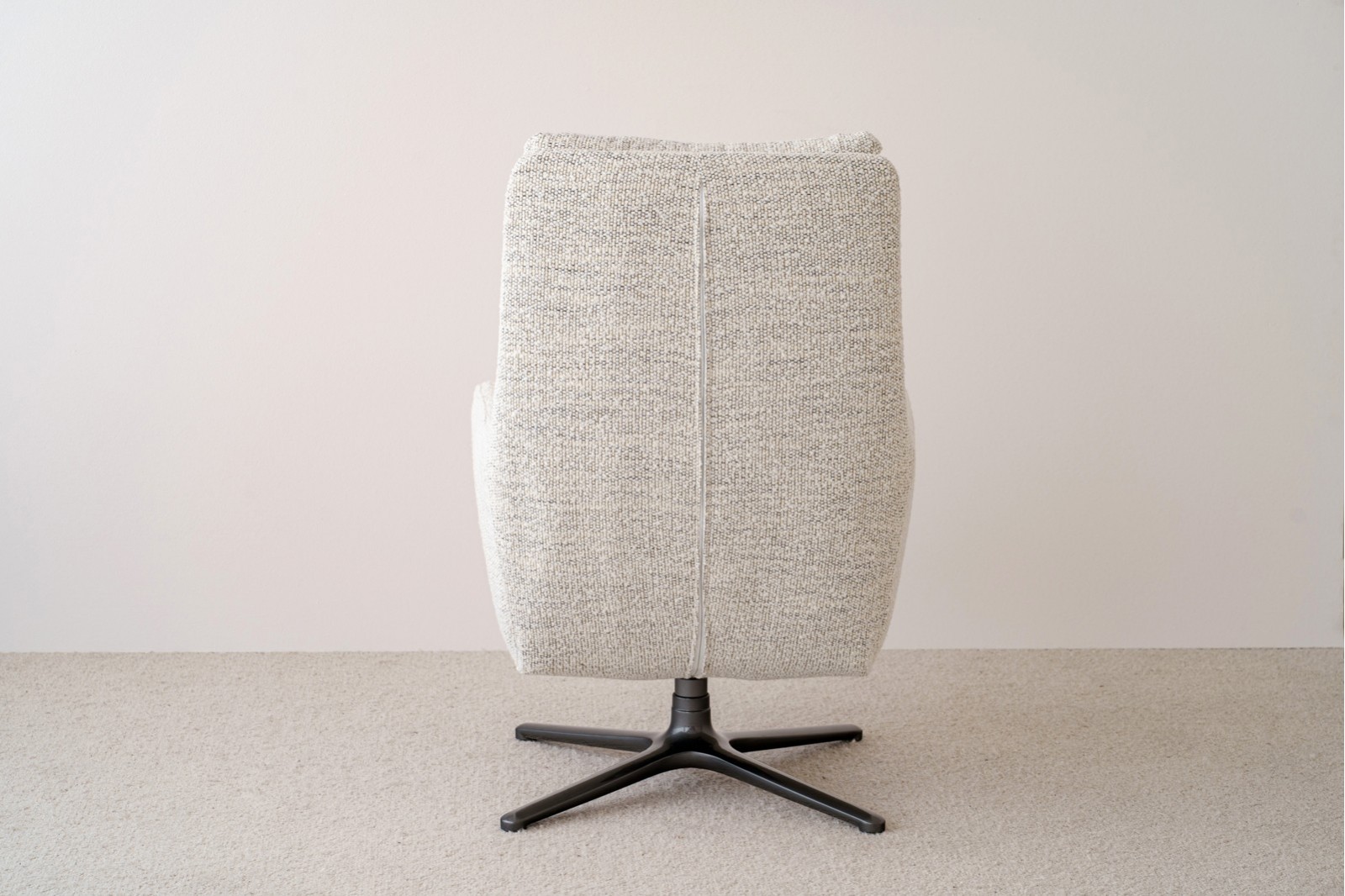 SWIVEL ARMCHAIR. BEIGE AND GREY UPHOLSTERY