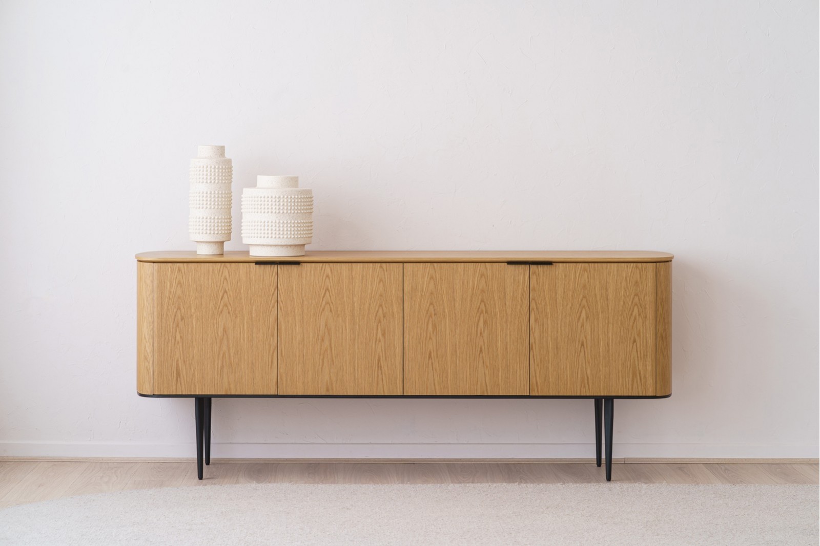 SIDEBOARD NEO. OAK AND MATT BLACK METAL