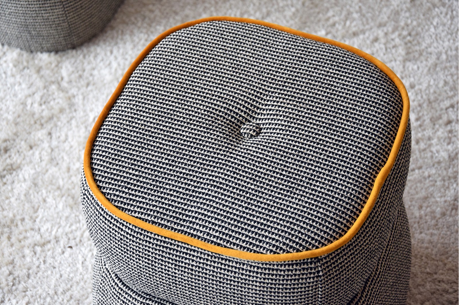 SET OF 2 STOOLS. BEIGEGREY BLACK AND DARK ORANGE