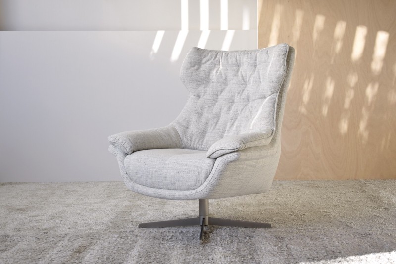 FAUTEUIL PIVOTANT DENIM TONS BEIGE