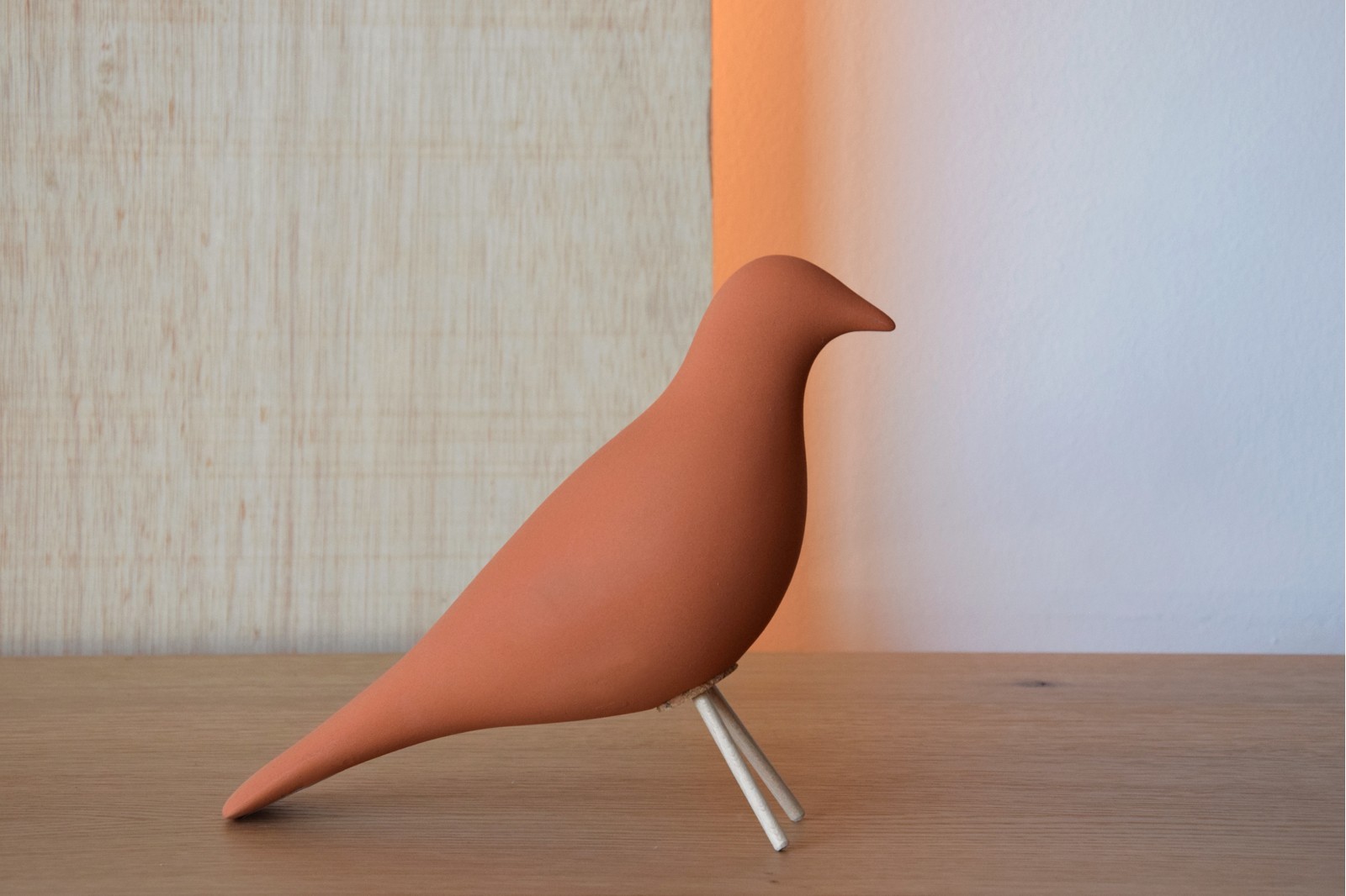 CERAMIC BIRD MATT TERRACOTTA WITH TEXTURE