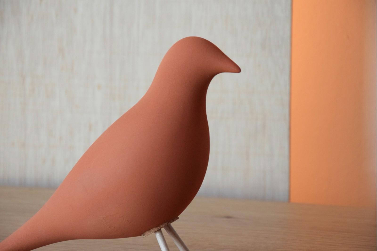 CERAMIC BIRD MATT TERRACOTTA WITH TEXTURE