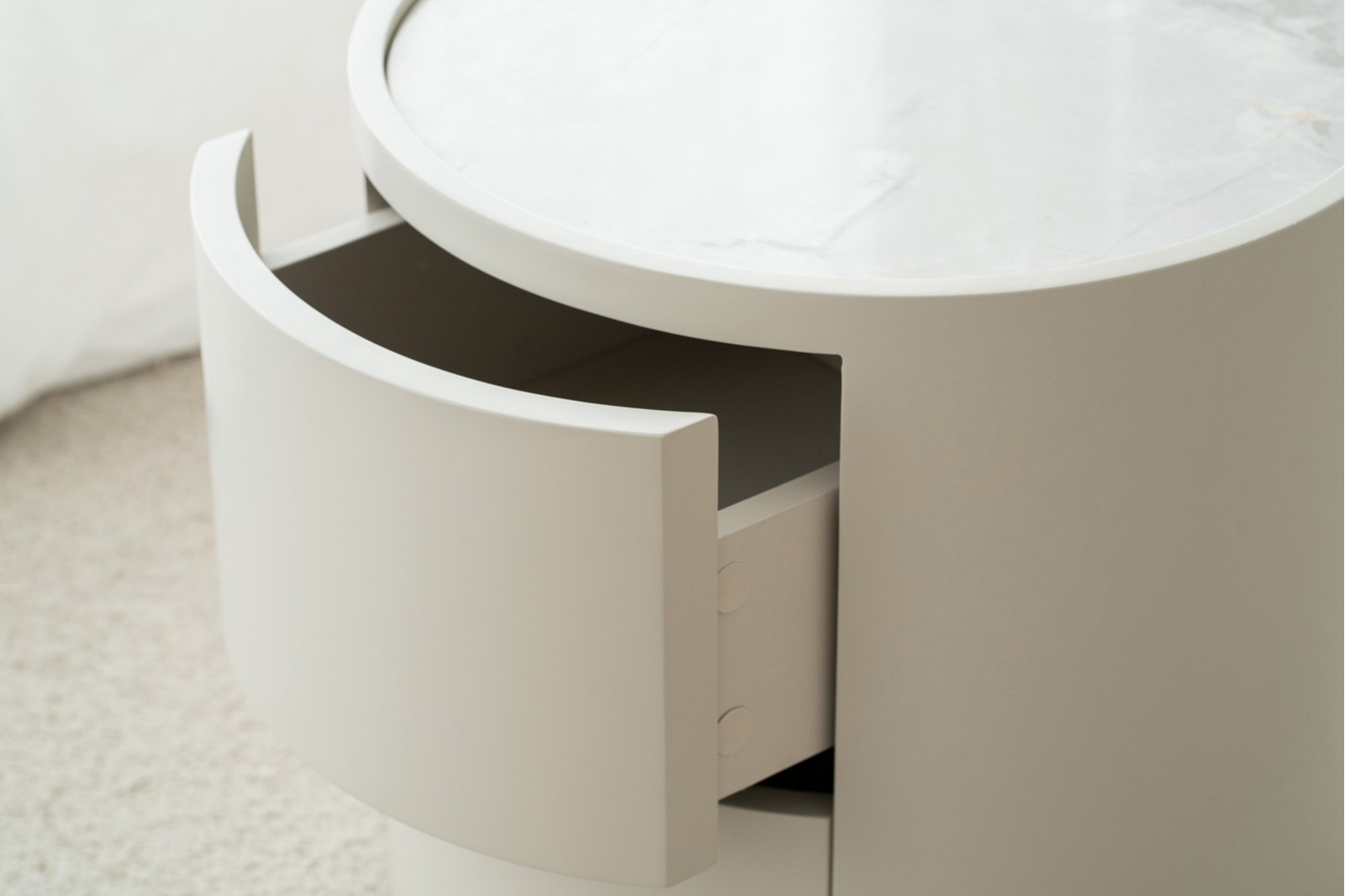 SIDE TABLE N.92. GREY. WHITE CERAMIC TOP