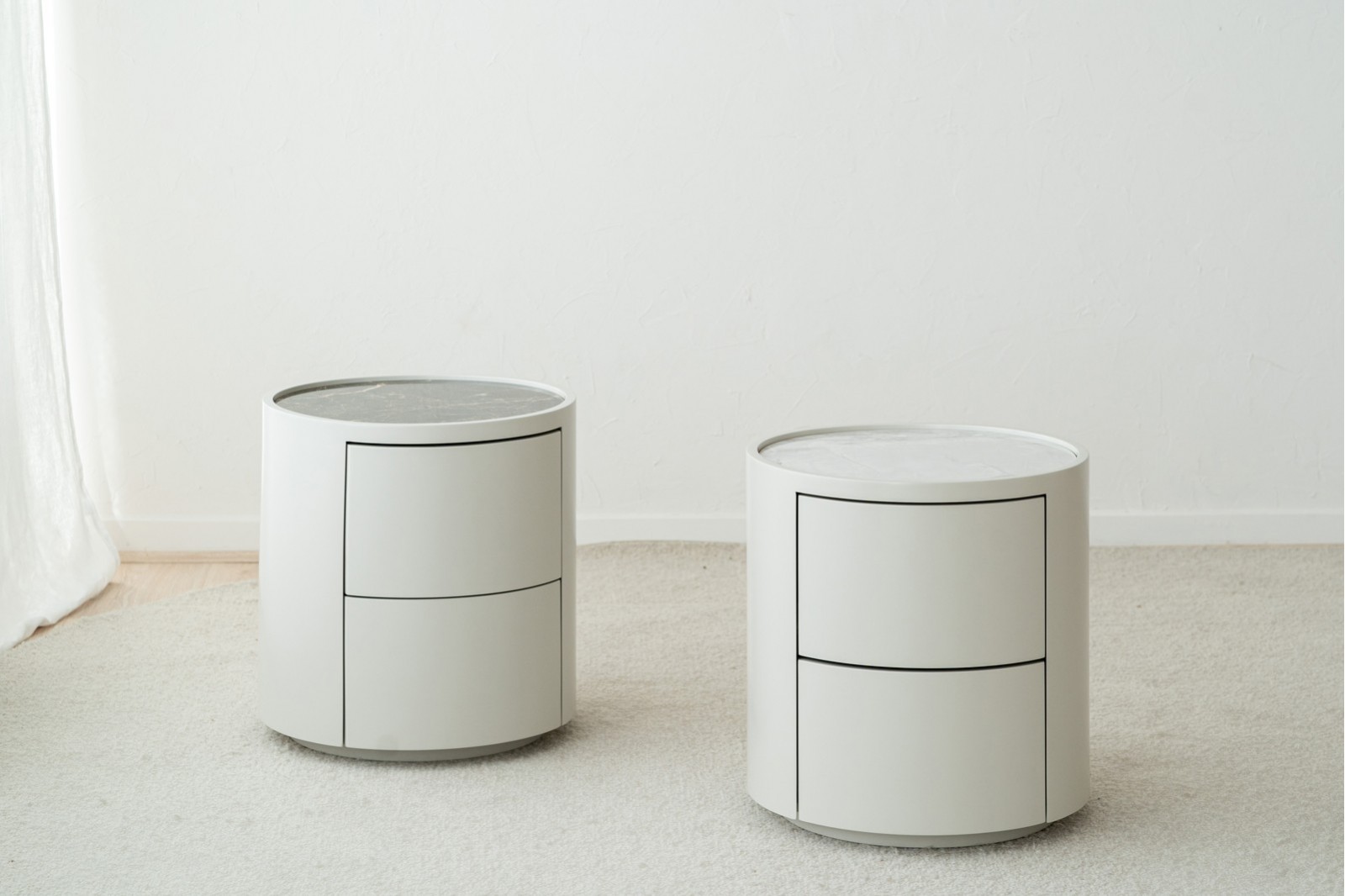 SIDE TABLE N.92. GREY. WHITE CERAMIC TOP