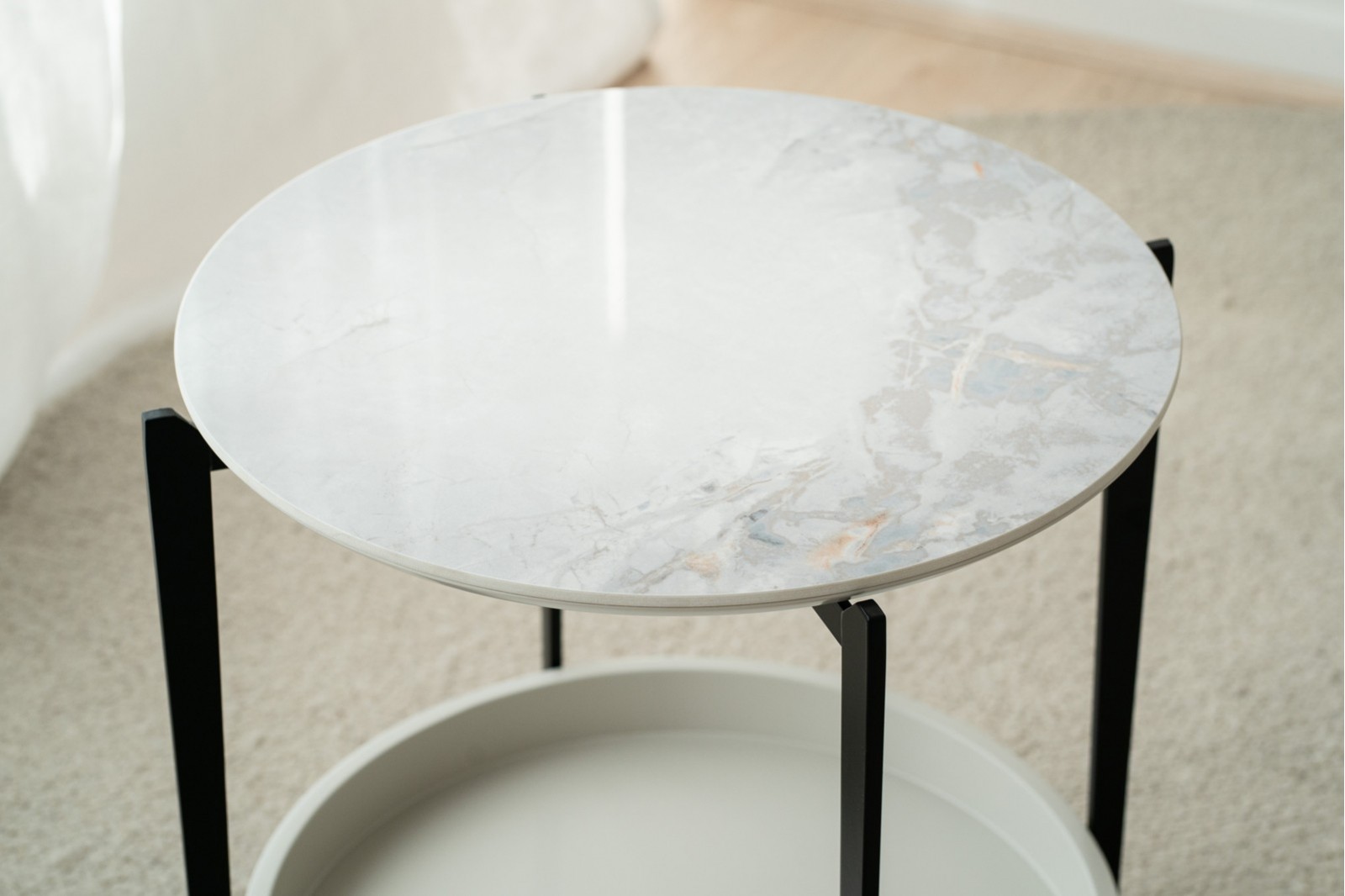 SIDE TABLE N.52 METAL. WHITE CERAMIC TOP