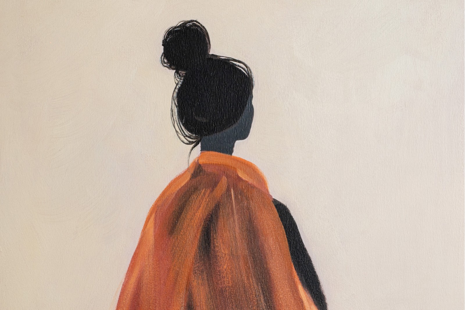 PAINTING WOMAN EAST. GLASS. N1