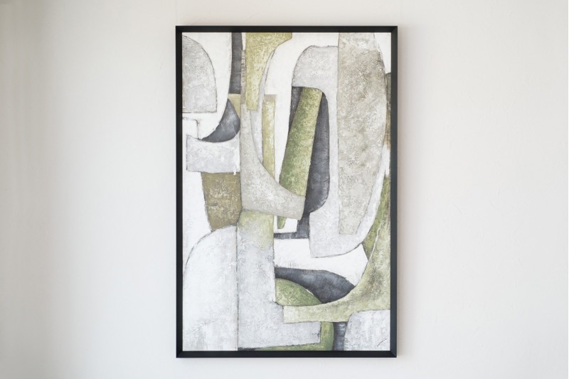 CUADRO ABSTRACTO FORMAS N1.VERDE-GRIS