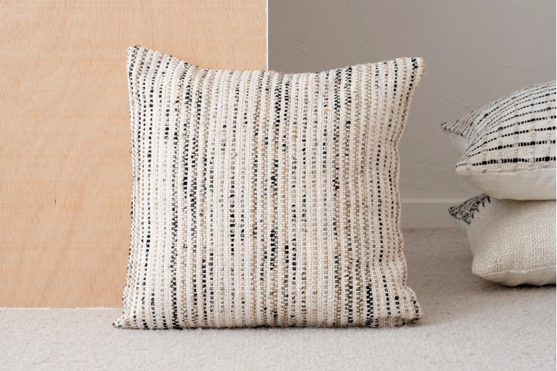 CUSHION OTO N2. BLACK WHITE BEIGE COTTON CUSHION