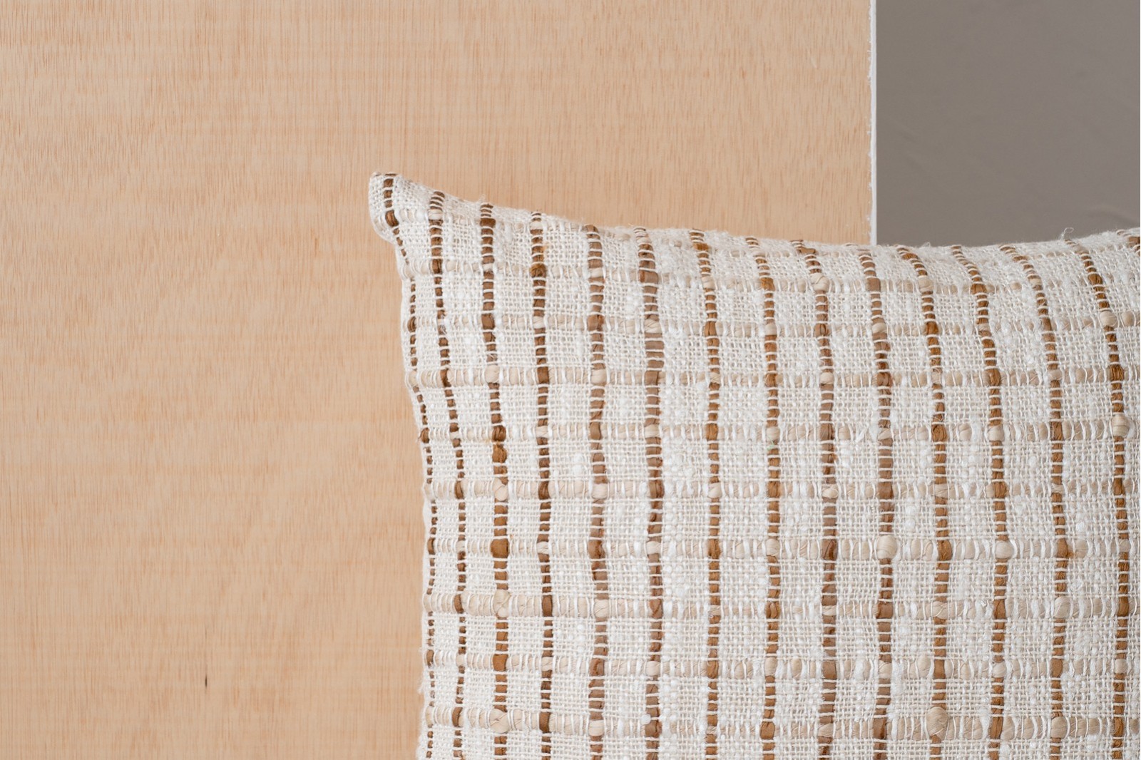 CUSHION ANXA N3. WHITE BEIGE BROWN COTTON CUSHUION