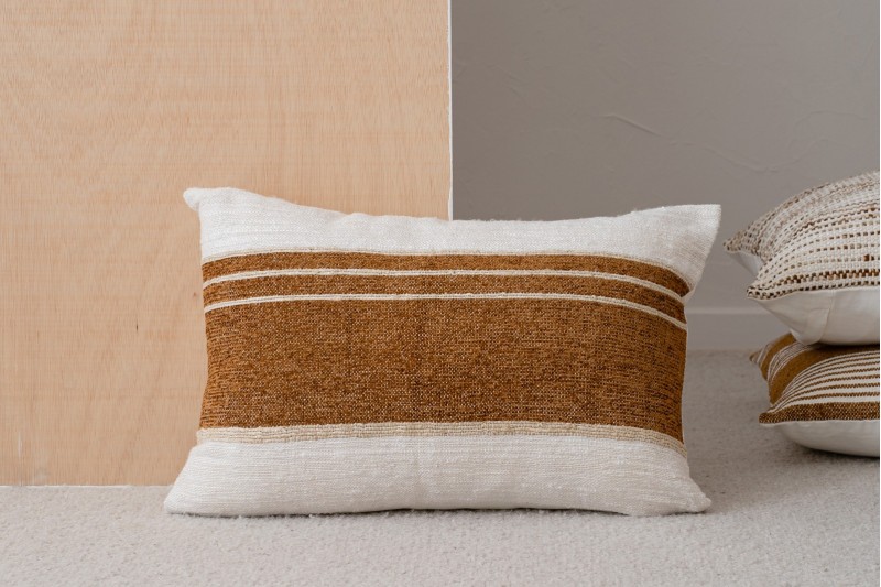 CUSHION MINIA N4. WHITE OCHRE CTTON CUSHION