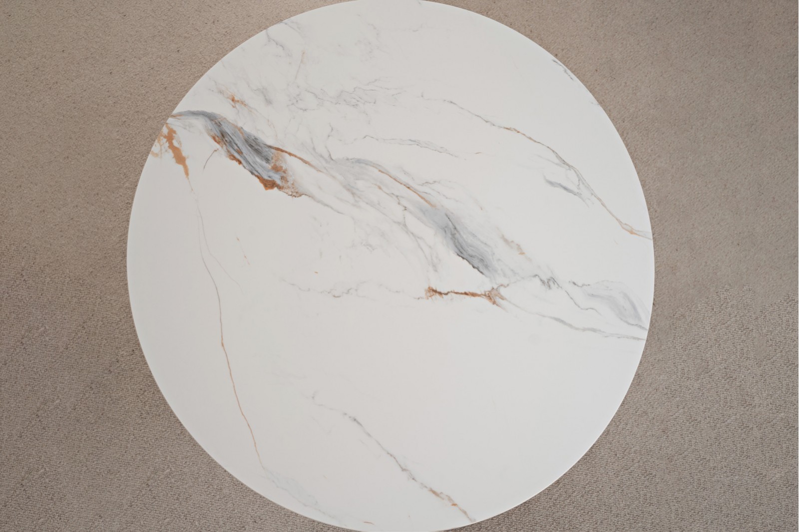 ROUND DINING TABLE. BLACK ASH AND CERAMIC