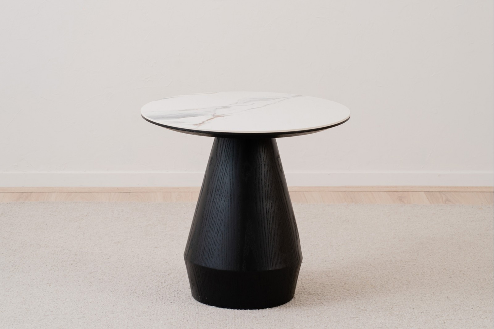 SIDE TABLE. BLACK ASH AND CERAMIC