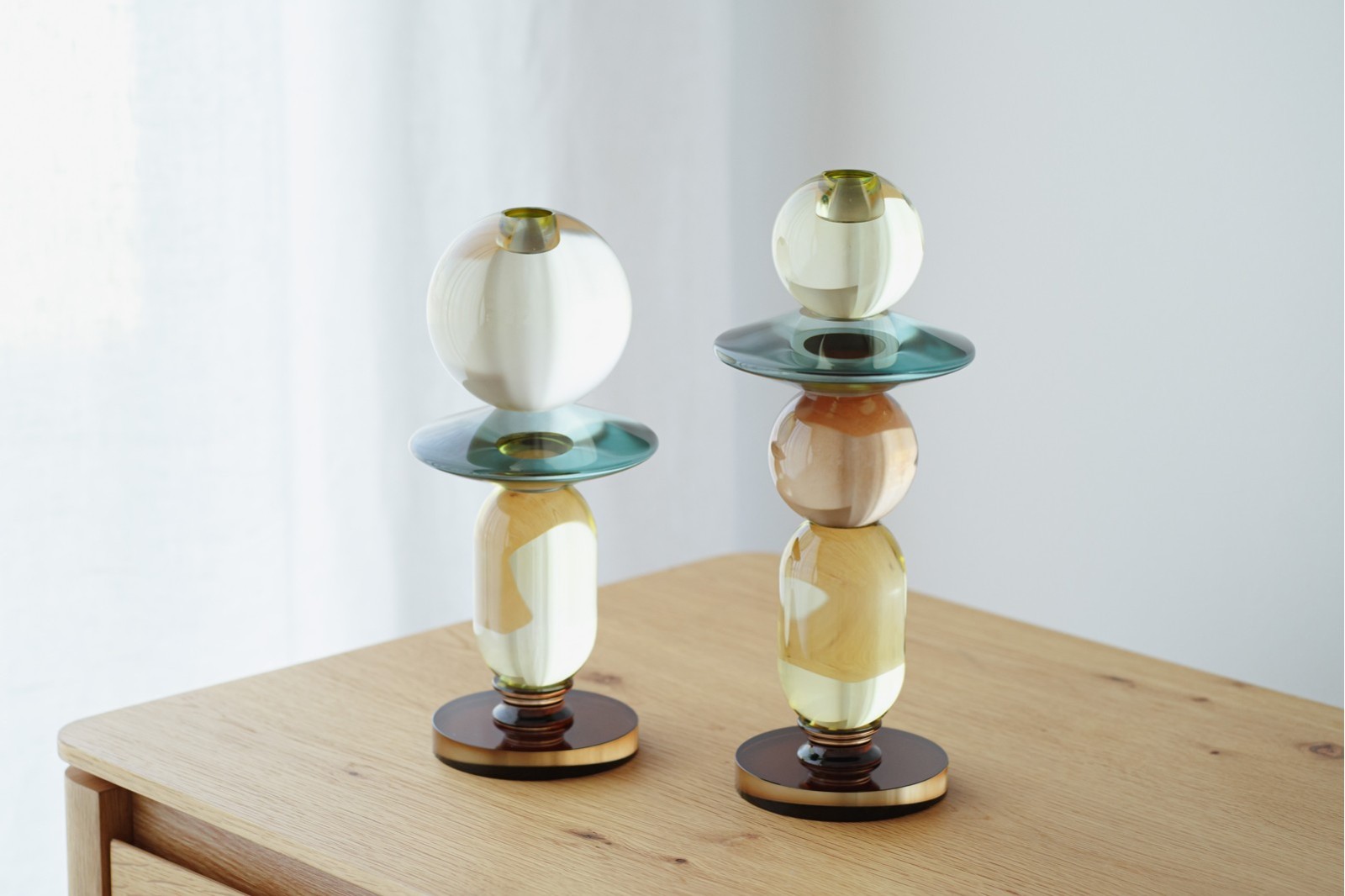 CANDELABRO BIEL.CRISTAL COLOR. ALTO