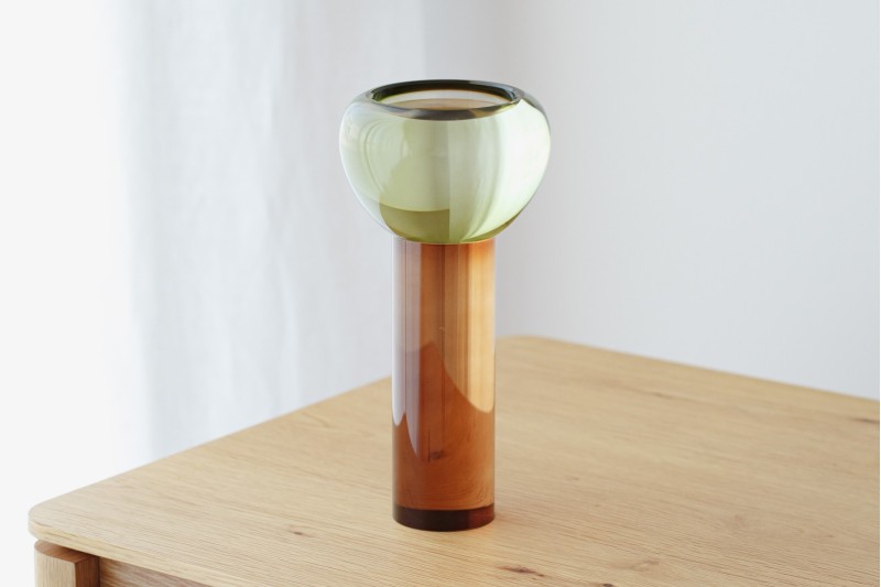 SAR CANDLEHOLDER. COLORED CRYSTAL. LARGE