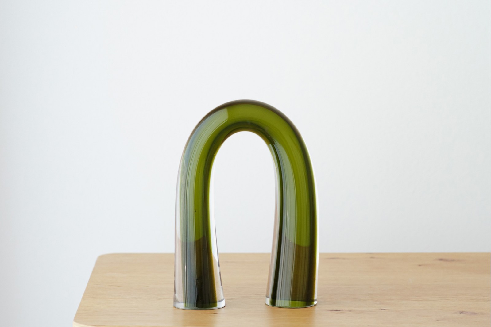 SET OF 2 PIECES IN GLASS BREO. GREEN AND AMBER