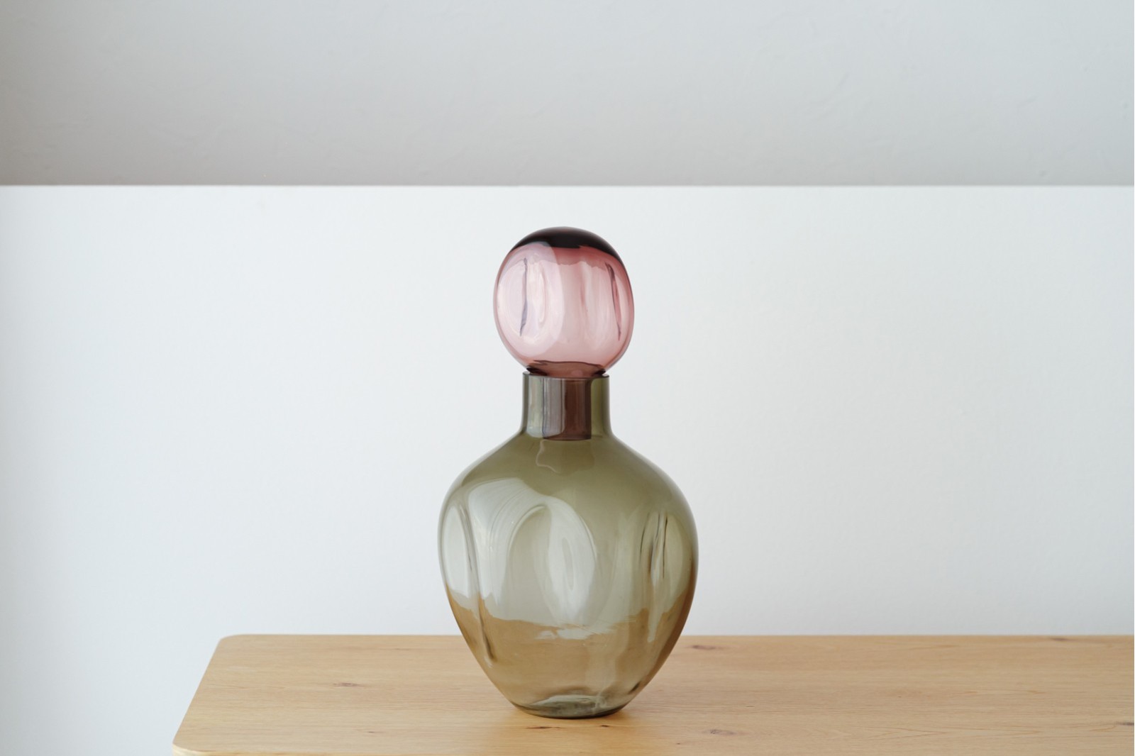 BOTELLA VIDRIO ALLA.VERDE ROSA. PEQUEÑA