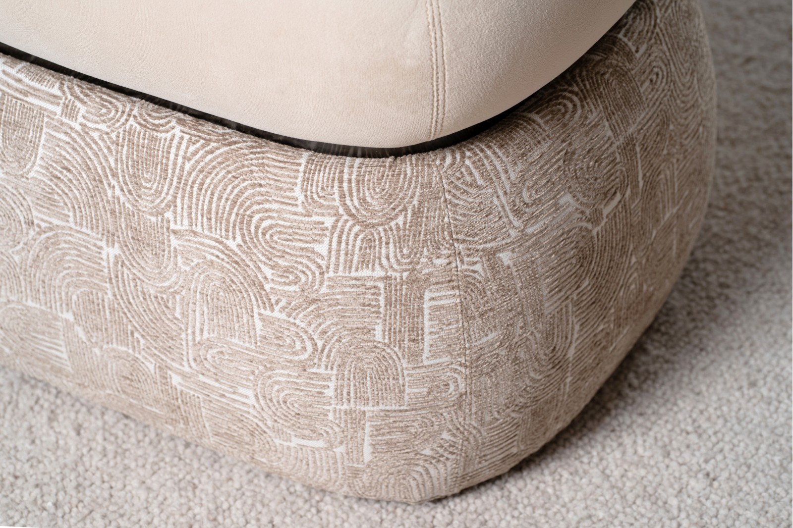 SET 2 POUFS DUNA. BEIGE ET CAMEL