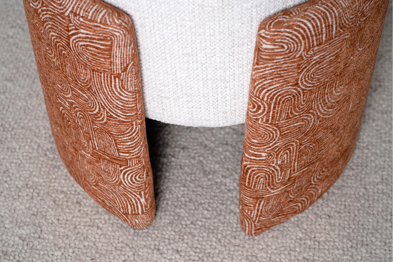 SET 2 MINIA POUFS. IVORY AND TERRACOTA