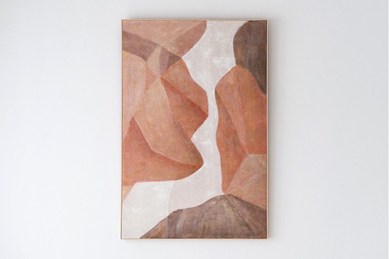 ABSTRACT PAINTING SHADOWS IN OCHRE N1
