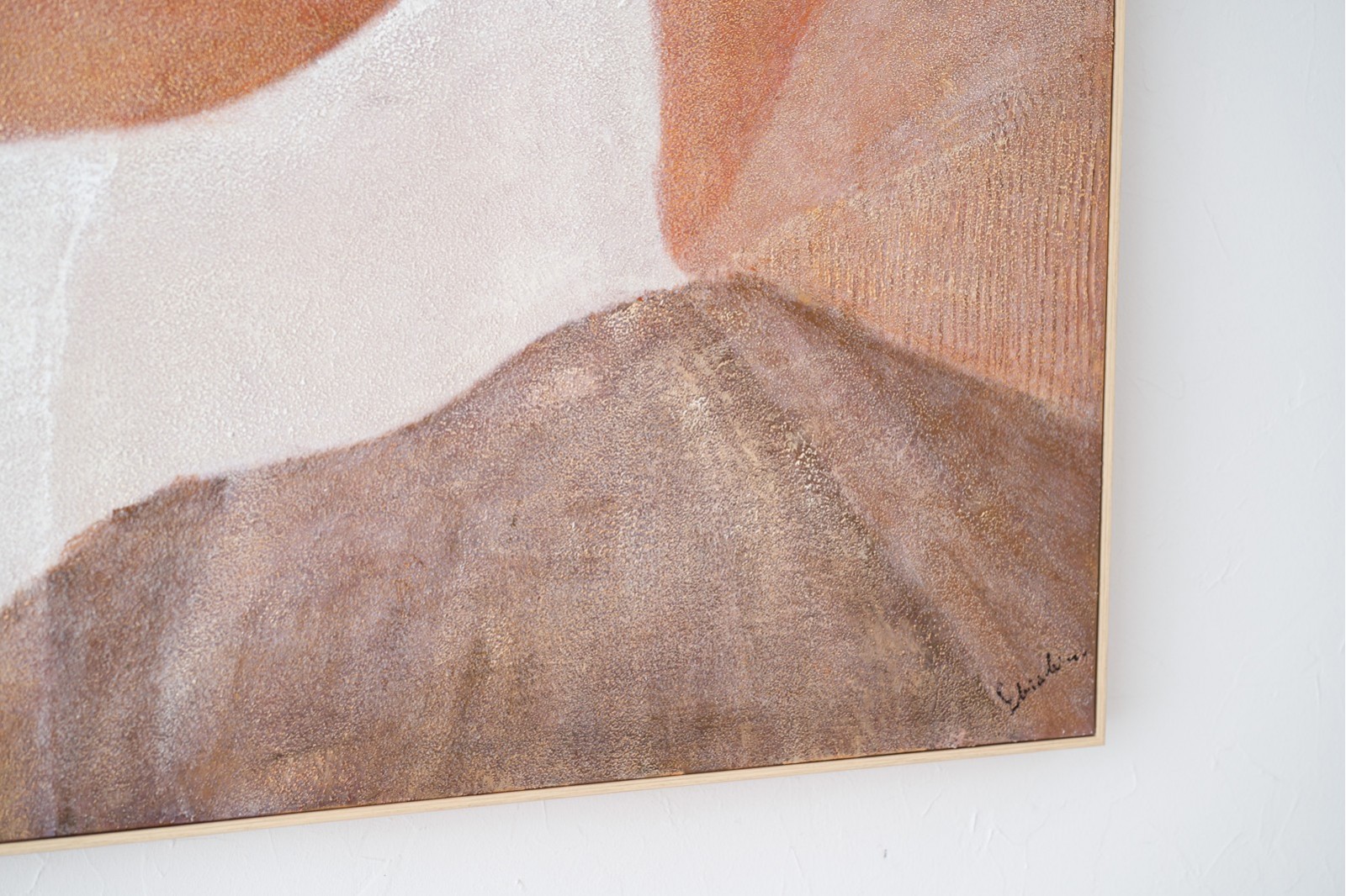 ABSTRACT PAINTING SHADOWS IN OCHRE N1
