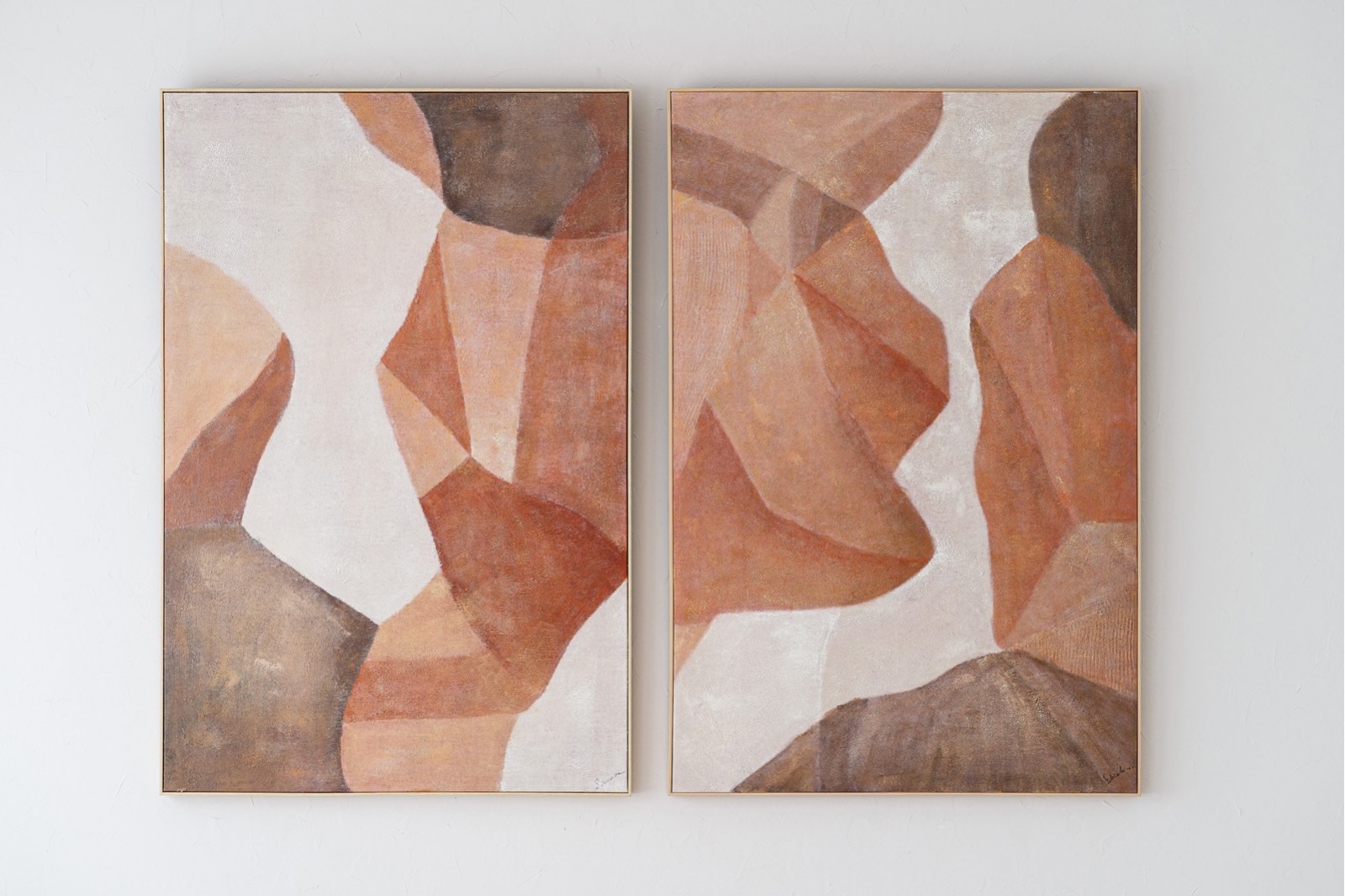 ABSTRACT PAINTING SHADOWS IN OCHRE N1
